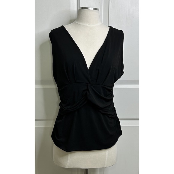 VENUS Tops - Venus Sleeveless Blouse Women's Large V-Neck Black Y2K Style